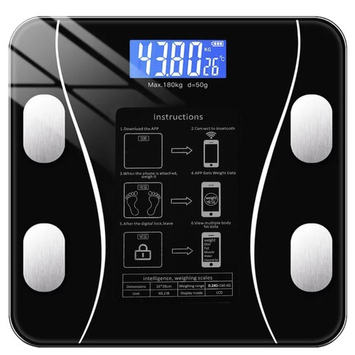 Intelligens LCD fürdőszobai mérleg - max 180 kg